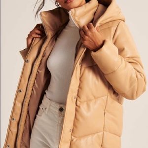 Abercrombie Mid Length Vegan Leather Jacket